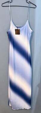 See You Monday Blue Ombre Mesh Slip Maxi Dress Size Large NWT Fairy Grunge